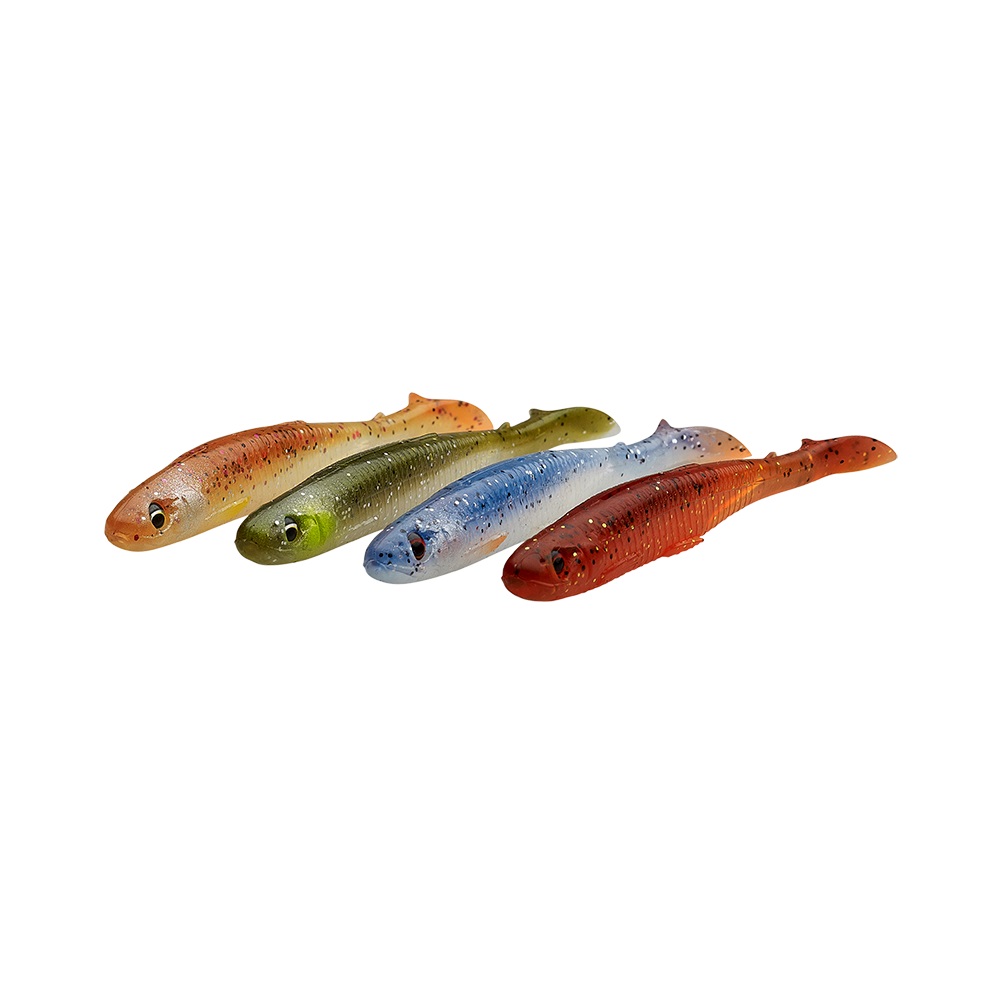 Pack leurres souples Savage Gear Slender Scoop Shad Clear Water Mix (4 pcs)