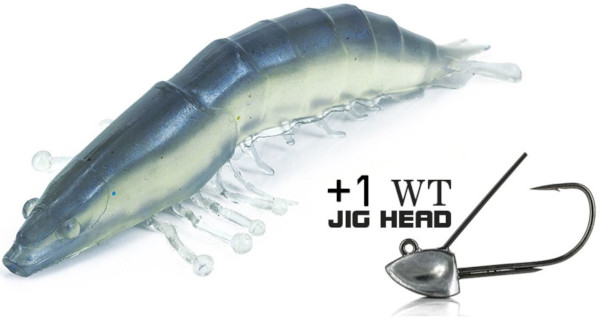 Molix Shrimp 2,5" & WT Jig Head - Ocean Blue Back