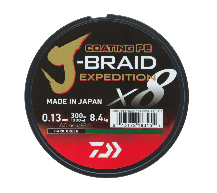 Tresse Daiwa J-Braid Expedition X8E Dark Green (150m)