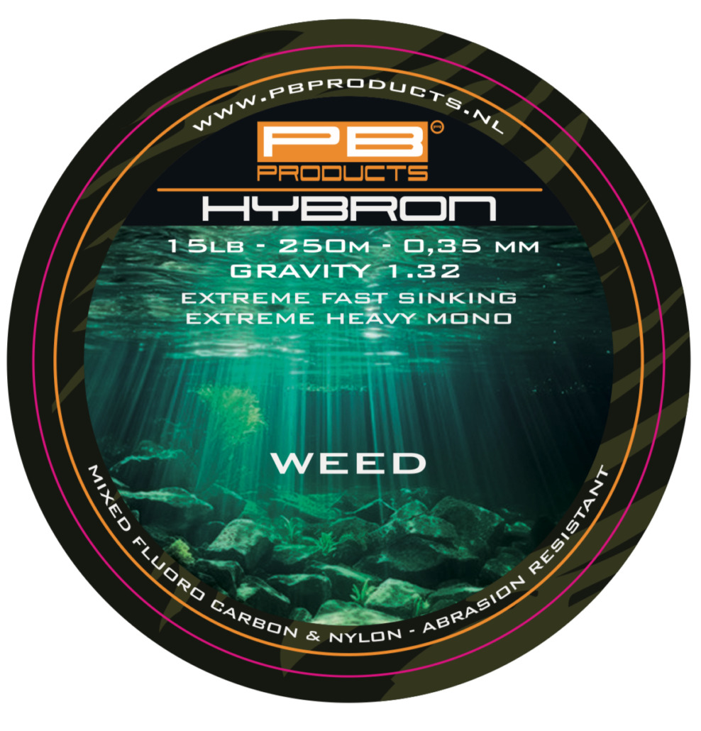 Fil principal monofilament PB Products Hybron 250m camouflage herbes