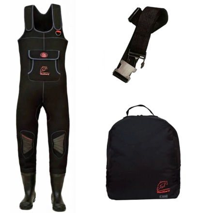 Behr Neoprene Waders Red Carp, avec sac de rangement et ceinture!