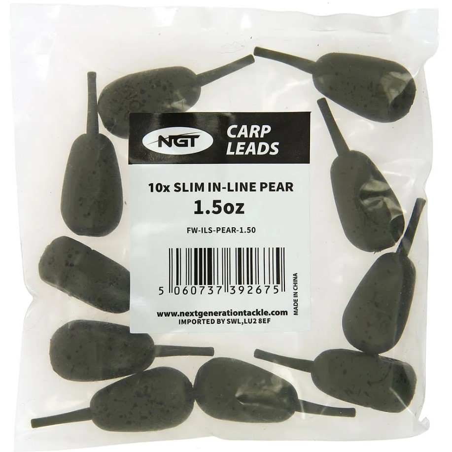 Plombs NGT Leads Slim Pear Inline-Lood (10 Pcs)