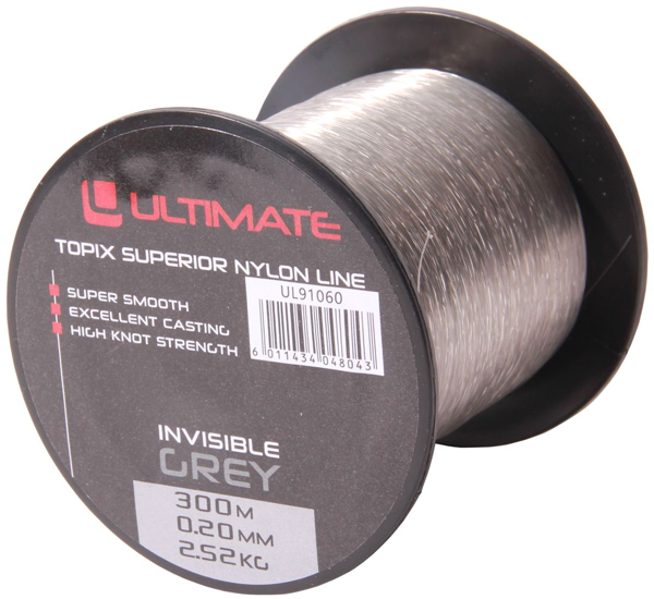 Ultimate Coarse Box, tout le matériel pour la pêche au feeder et au coup ! - Ultimate Topix Nylon, Invisible Grey