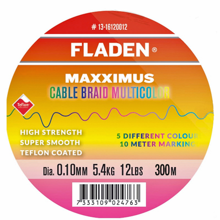 Tresse Fladen Maxximus Cable Braid Multicolor - 300 mètres