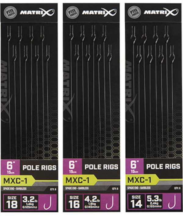 Matrix MXC Rigs Barbless - Matrix MXC-1 Standard Pole Rig