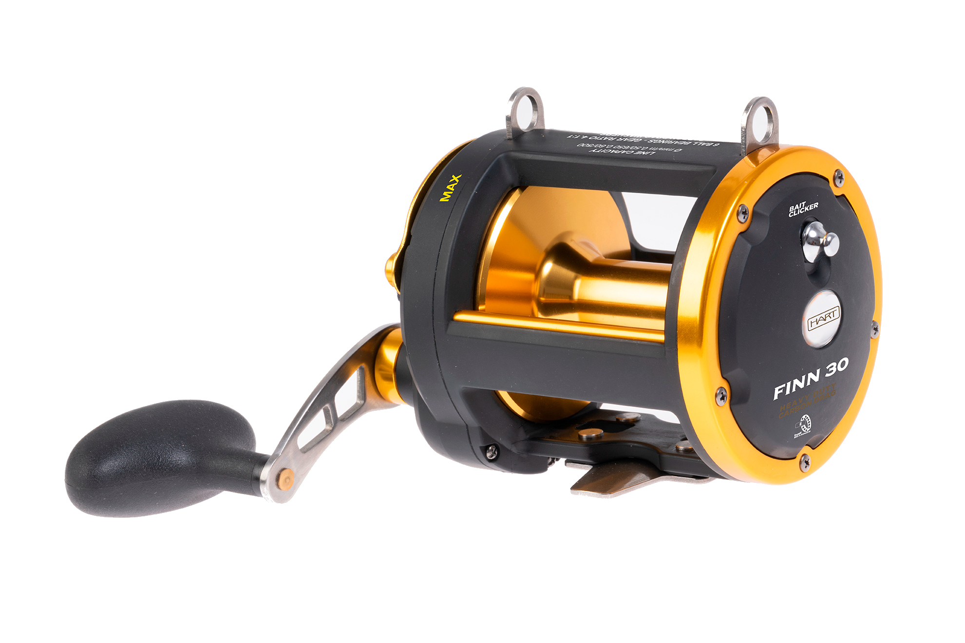 Moulinet mer de pêche à la traine Hart Finn 30 Trolling Reel RH