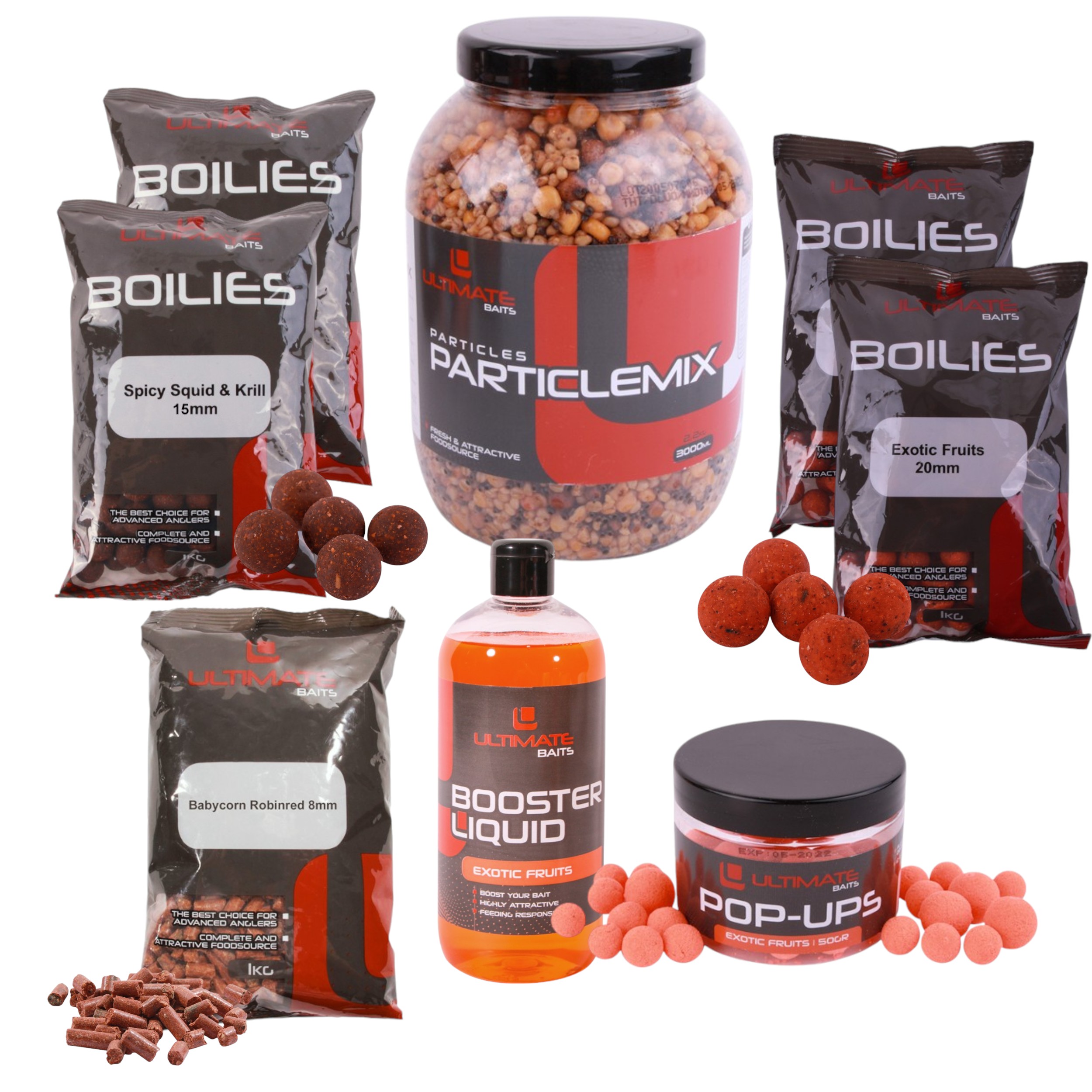 Ultimate Baits Carp Particules/Bouillettes Weekend Pack