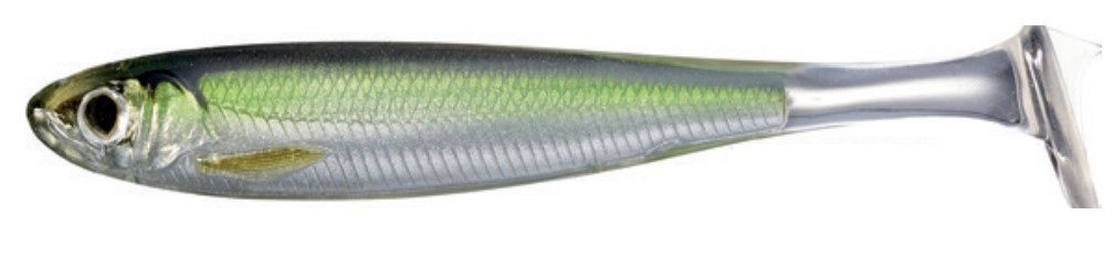 Livetarget Lures Slow-Roll Shiner Paddle Tail Shad 7.6cm (4 pcs) - Silver/Green