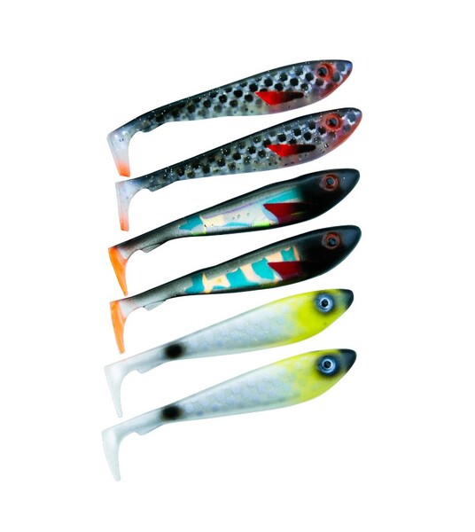 Leurre souple Svartzonker McRubber Shad 9cm Mix - Overcast (6 pièces)