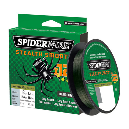 Tresse Spiderwire Stealth Smooth 12 Braid Moss Green/Vert mousse 150m