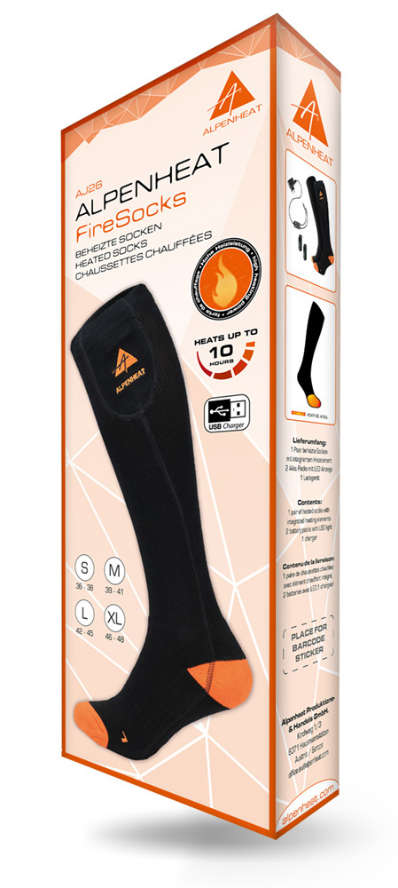 Chaussettes Chauffantes Alpenheat Fire-Sock Cotton Avec Télécommande