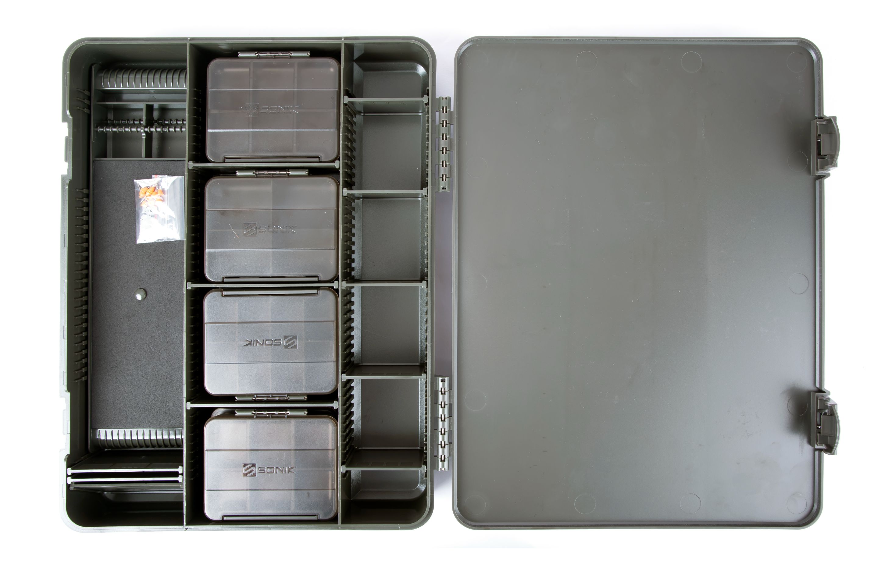 Sonik Lockbox Large Loaded Tacklebox (Incl. 8 boîtes + Rigboard)