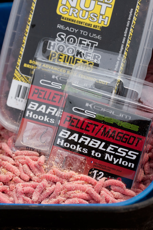 Korum CS Series Barbless Hooks To Nylon Pellet/Maggot