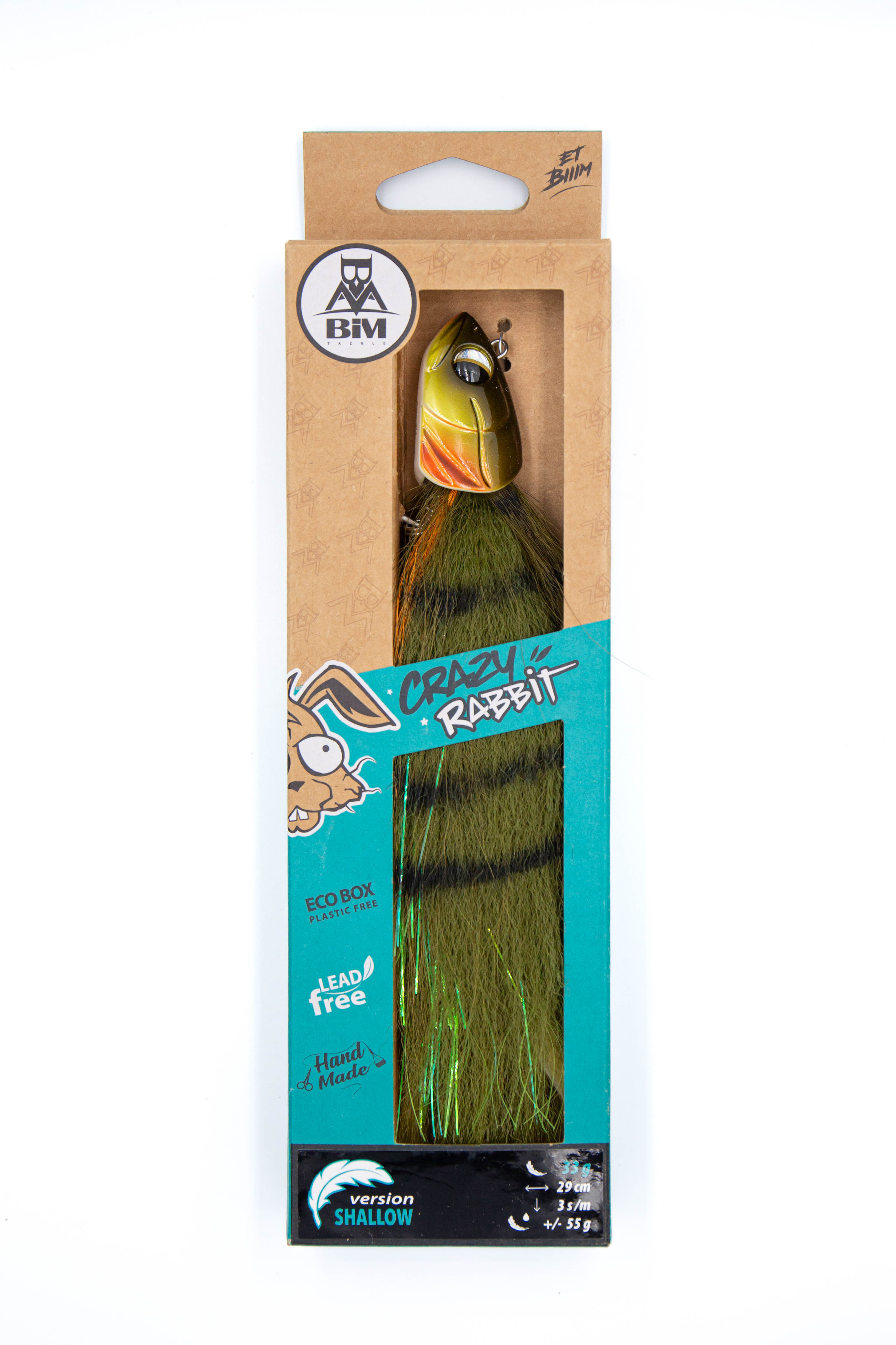 BIM Tackle Crazy Rabbit Sans plomb 29cm (33g) - Natural Perch