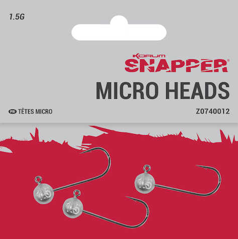 Têtes plombées Korum Snapper Micro Heads Size 4 (3 pcs)