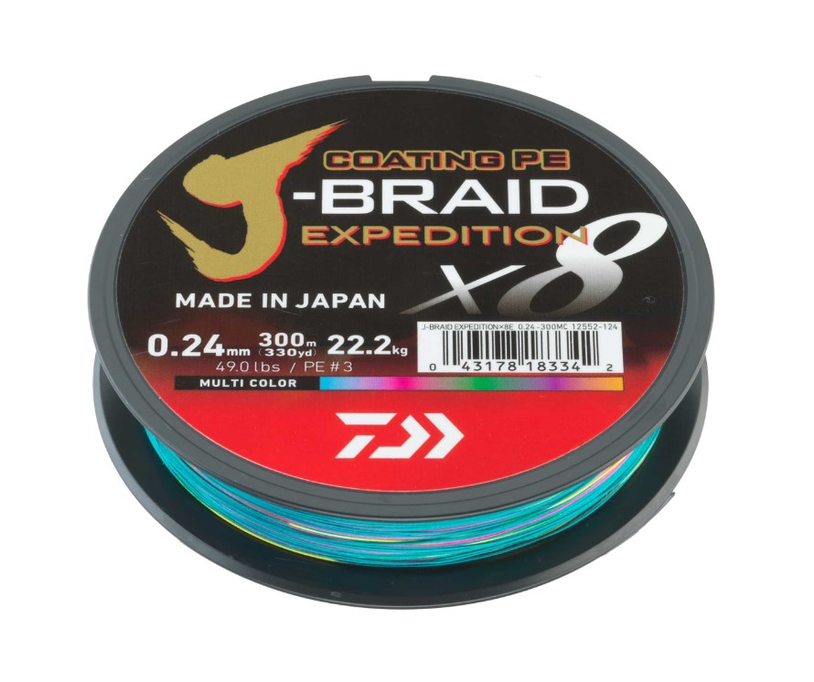 Tresse Daiwa J-Braid Expedition Multi-Color X8E (3000m)