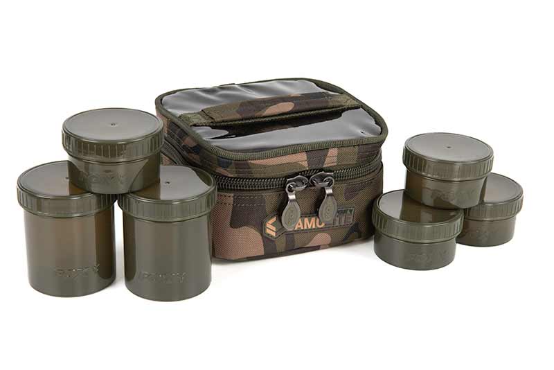 Trousse Fox Camolite 6 Pot Hookbait Case (Incl. 6 Pots)