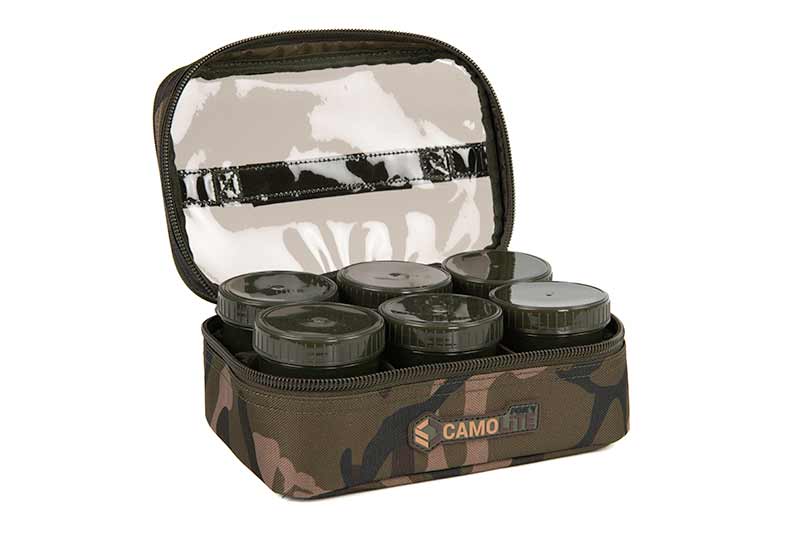 Trousse Fox Camolite 8 Pot Hookbait Case (Incl. 8 Pots)