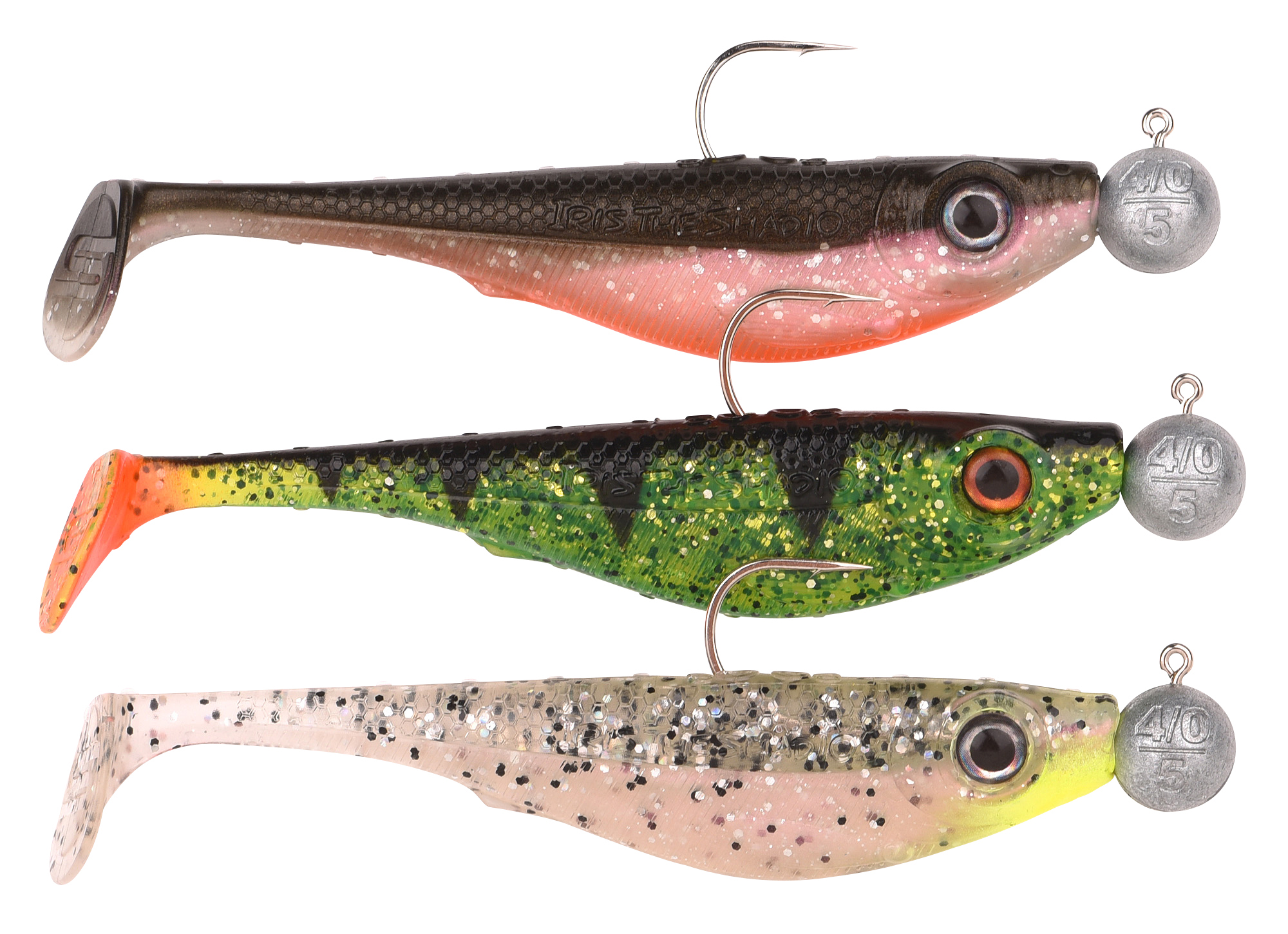 Spro Iris Shad To Go UV 10cm (7g) (3 pcs) - Salt & Pepper/UV Perch/Olive