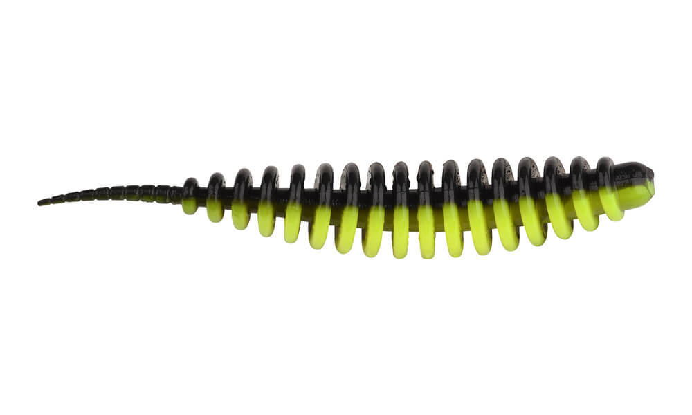 Spro Trout Master Worm Softbait 6.5cm (8 pcs) - Black Lime