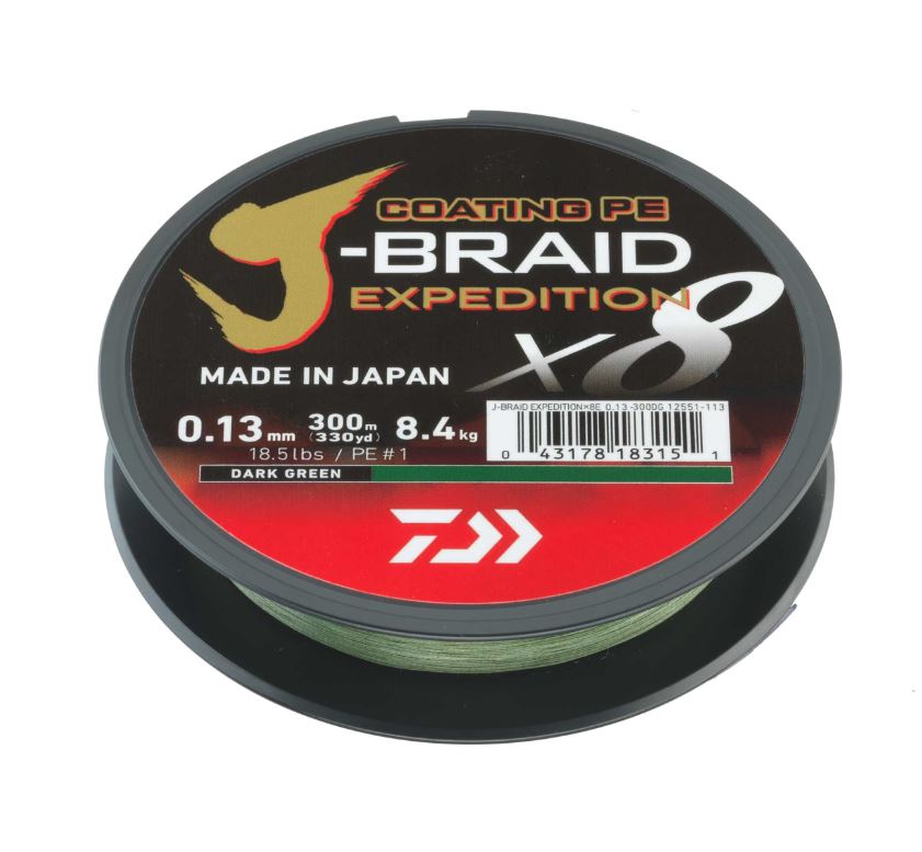 Tresse Daiwa J-Braid Expedition X8E Dark Green (150m)