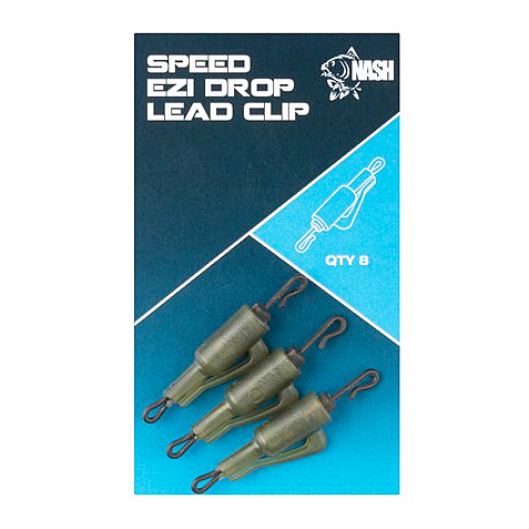 Clips plombs Nash Speed Ezi Drop Lead Clip (8 pcs) - Camou Green