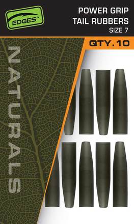 Manchons Fox Edges Naturals Power Grip Tail Rubbers Taille 7 (10 pcs)