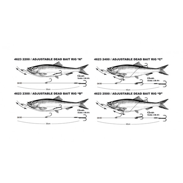 Bas de ligne pour la pêche au poisson vif/mort Spro Adjustable Dead Bait Rig