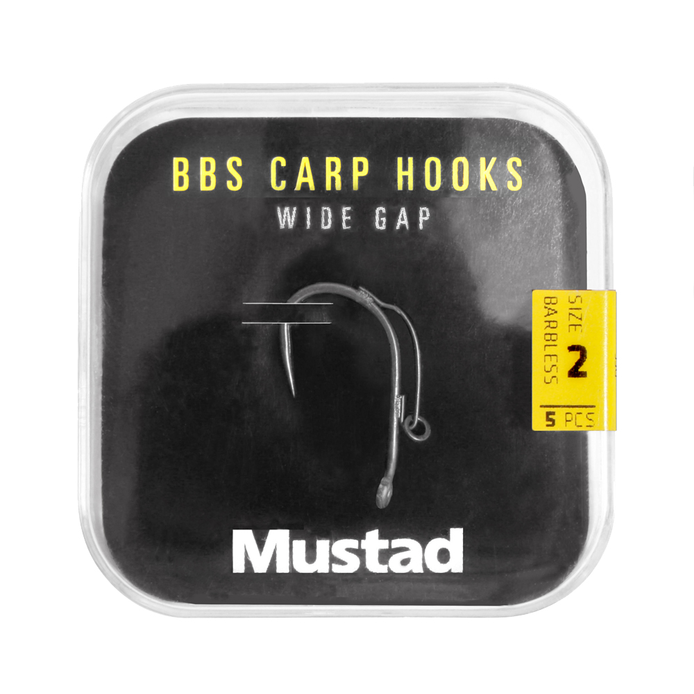 Hameçons Carpe sans ardillon Mustad BBS 30 Carp Hooks Barbless Pack (6 packages + Multi Box)