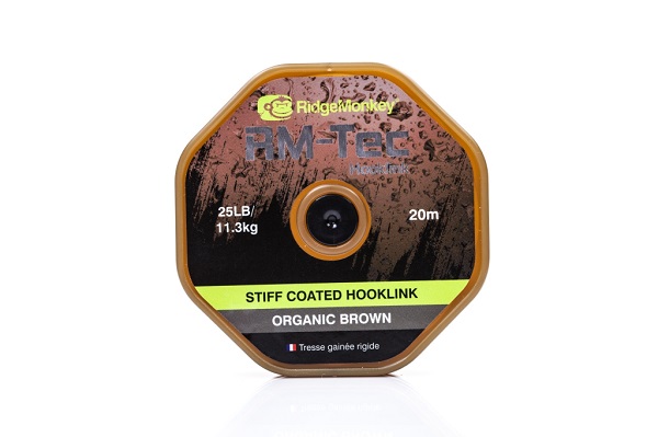 RidgeMonkey RM-Tec Stiff Coated Hooklink - Organic Brown