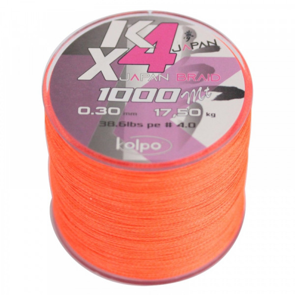 Tresse Kolpo K Braid X4 Orange 1000m