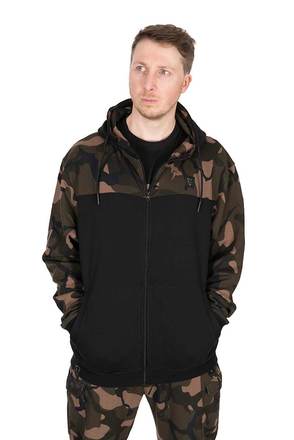 Sweat à capuche Fox LW noir/camouflage avec fermeture éclair