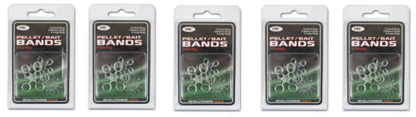 5 Paquets de NGT Bait Bands (3 tailles, 24 pièces)