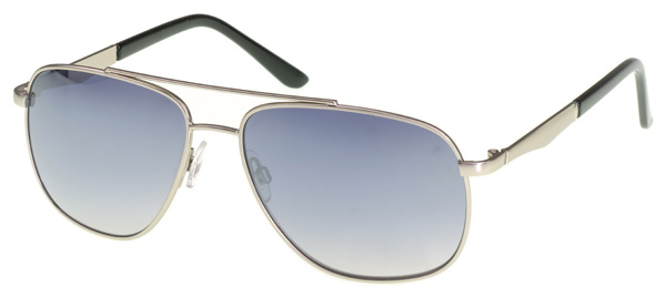 AZ-Eyewear Polarized Pilot Sunglasses - Pilot 1, Silver metal frame/blue lenses