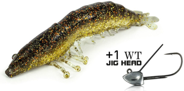 Molix Shrimp 2,5" & WT Jig Head - Brown