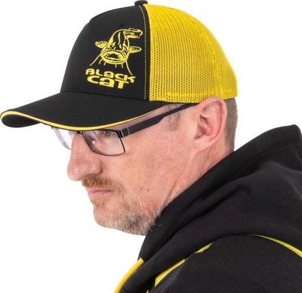 Casquette Black Cat Black And Yellow Trucker Cap