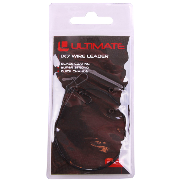 Bas de ligne acier Leader Ultimate 1x7 Steelwire Black 30 cm - 2pcs