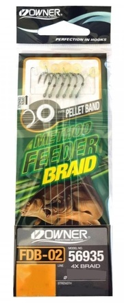 Bas de ligne feeder Owner 56935-FDB2 Pel Band (6 pièces) (10cm)