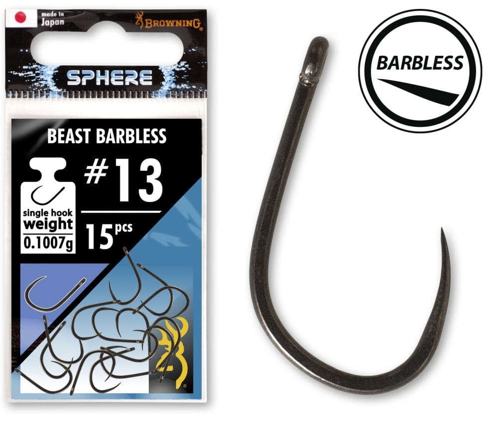 Hameçon Browning Sphere Beast Barbless Hook With Eye (15 pièces)