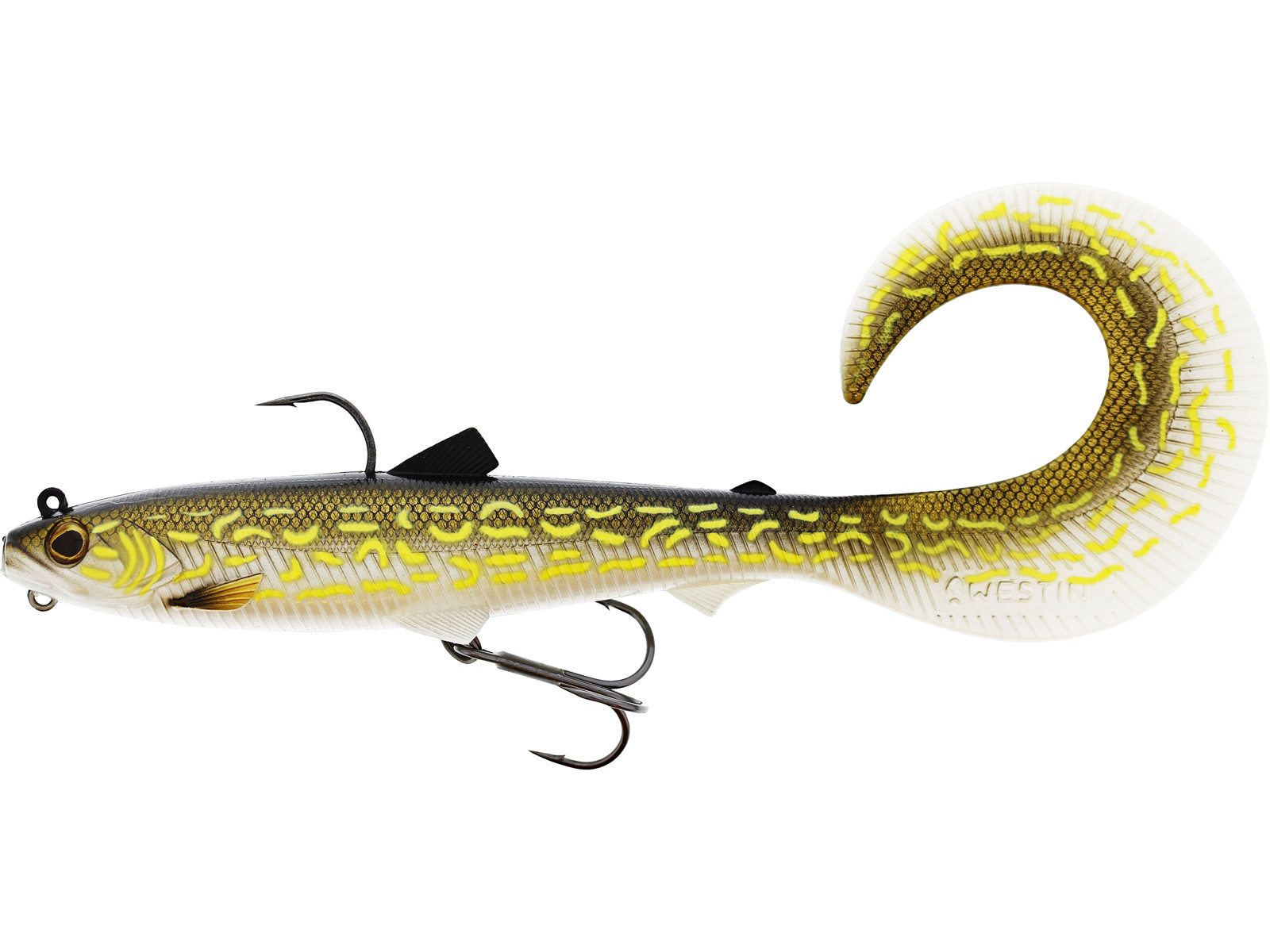 Leurre souple coulant Westin Bullteez Curltail R 'N R 21 cm (73g) - Natural Pike