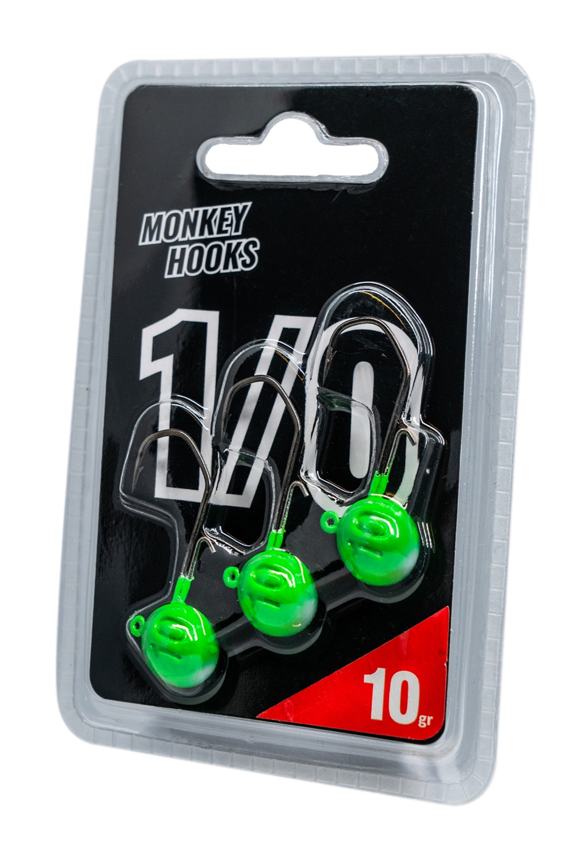 Têtes plombées Monkey Lures Monkey Hook 1/0 Green (3 pcs)