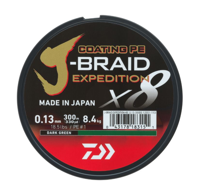 Tresse Daiwa J-Braid Expedition X8E Dark Green (300m)