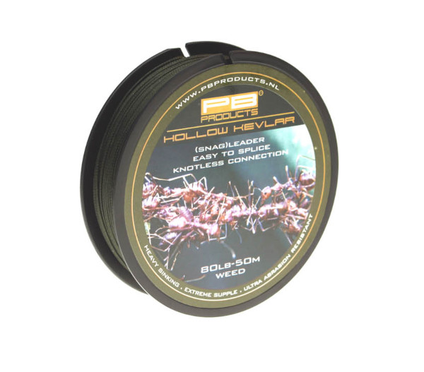 PB Products Hollow Kevlar Leader 50m (80lb) - Weed