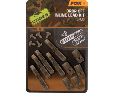 Clips plombs Fox Edges Camo Inline Lead Drop Off Kits 5 pièces