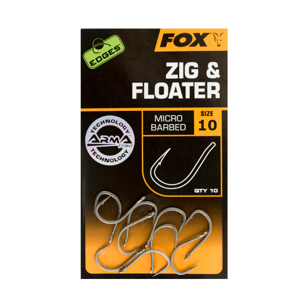 Hameçons Fox Edges Zig et Flotteur - Hameçons Fox Edges Zig et Flotteur Taille 10 Micro-ardillon