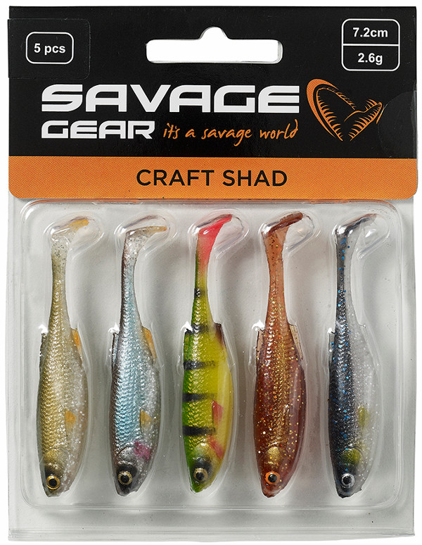Kit Leurres Savage Gear Craft Shad, 5 pièces! - Clear Water