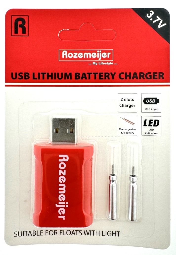 Rozemeijer USB Lithium Battery Charger Incl. 2x LIR425 Batterie pour flotteur