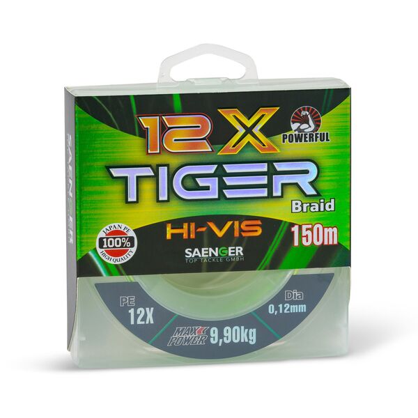 Tresse Saenger 12 Brins Haute Visibilité Tiger 150m