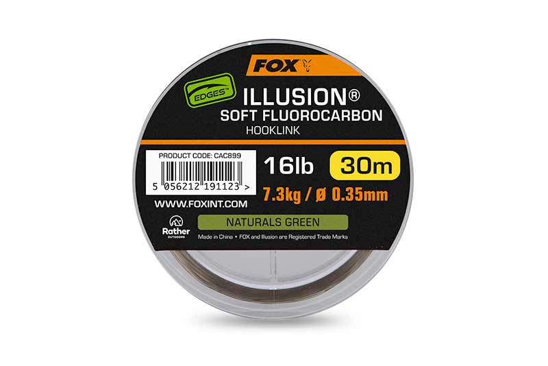 Fox Edges Illusion Soft Fluorocarbon Hooklink Naturals Green