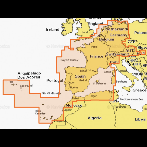 Navionics+ Cartes SD/MSD - Europe Centrale et de l'Ouest